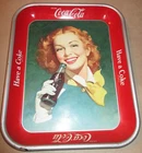 Vintage 1948 Coca Cola Metal Serving Tray Have a Coke Redhead Girl w/ Bottle