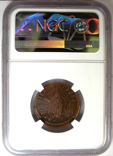 1670 New Jersey St Patrick Farthing Colonial Coin 1/4P - NGC VF35 - $2,000 Value - Picture 3 of 4