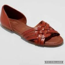 Universal Thread Vegan Leather Huarache Sandals Cognac Size 11 Vail