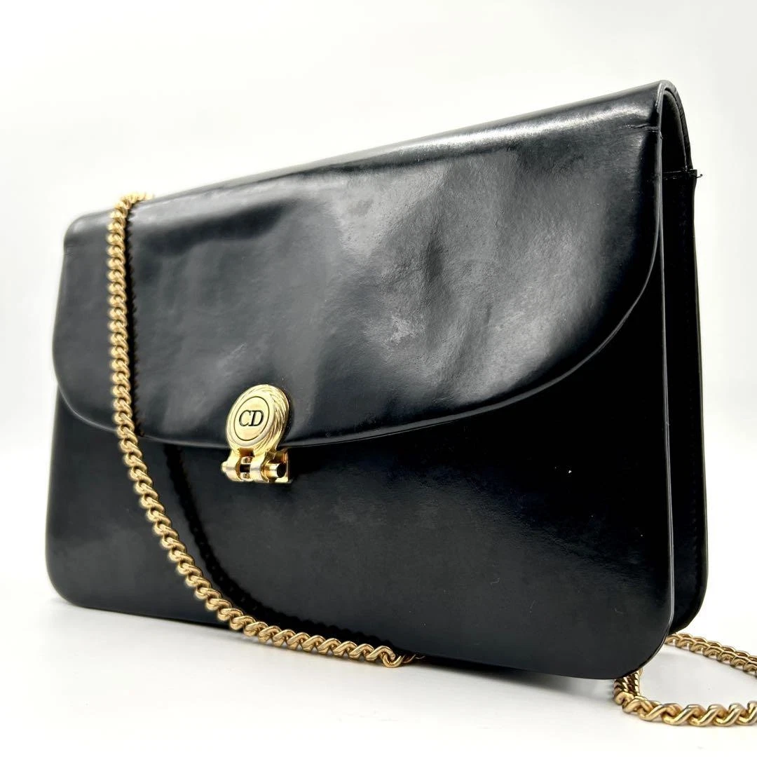 Sac bandoulière Dior chaîne 2 voies cuir noir