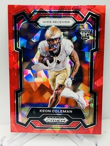 2024 Panini Prizm Draft Picks Keon Coleman #120 Red Ice Prizm (RC) Buffalo Bills