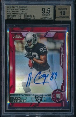 2015 TOPPS CHROME AMARI COOPER RED REFRACTOR REF AUTO AUTOGRAPH 2/5 BGS 9.5 10