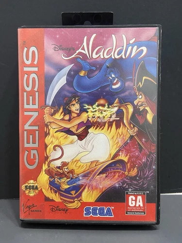 Disney's Aladdin (Sega Genesis, 1993) Complete CIB Tested & Hanger Tab ￼