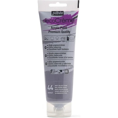 [089044] Pébéo Tube 120ml Peinture Acrylique Décocrème Mat PIERRE NOIRE - Photo 1/4