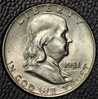 1951-D Franklin Half Dollar, Choice BU Details- Obverse Cleaning, FBL