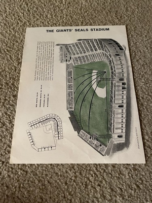 #ad Vintage 1958 SAN FRANCISCO GIANTS SEALS STADIUM PRINT AD PROMO 1950s $7.99