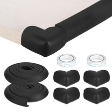 2Pcs 6.5ft x 1.4" Edge Corner Protector with 4 Corners Protectors, Black