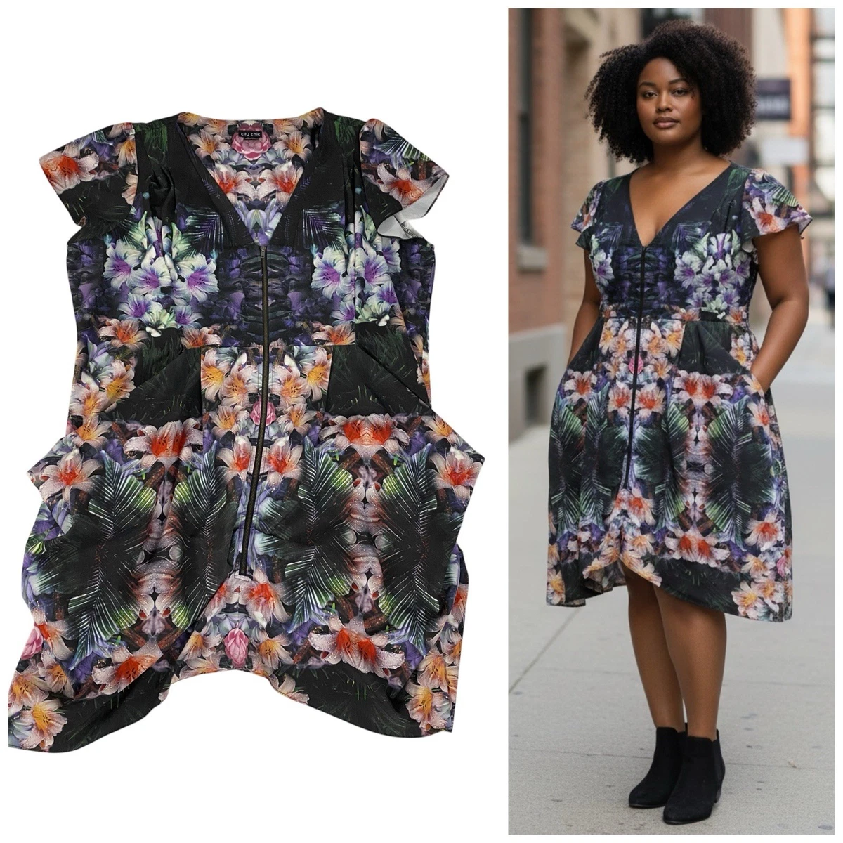 Aazon.co: City Chic Woen's Apparel Vestido Liso Kasbah De Talla