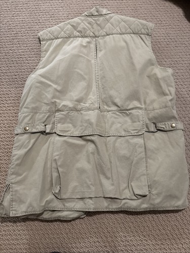 Vintage Woolrich Vest Jacket Men’s Large Khaki Hunting Fishing Cargo Pockets - Picture 12 of 12