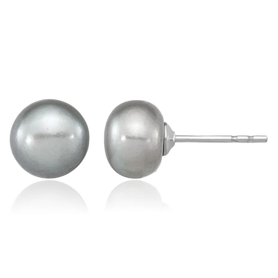 Collar elástico de plata de ley 925 de 7 mm gris redondo de perlas cultivadas de agua dulce... Foto 2 de 4