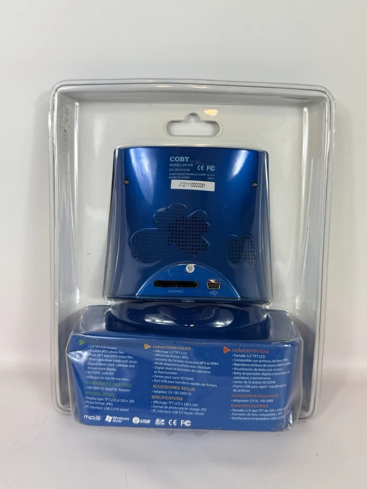 Coby DP-356 3.5" Digital Picture Frame / Album with Alarm Clock Blue - Image 2 of 4