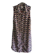 Cabi Armour Heart Sleeveless Button Down Dress Women’s Small Navy Blue