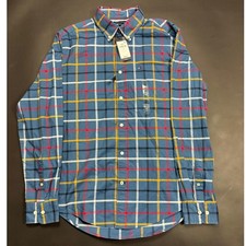 New Tommy Hilfiger Men's Classic Fit Plaid Button Down Shirt Size M