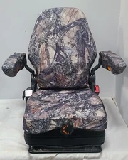 Forklift/Tractor Suspension Seat w/ Adjustable Armrest Made in MC2 Camo Endura.