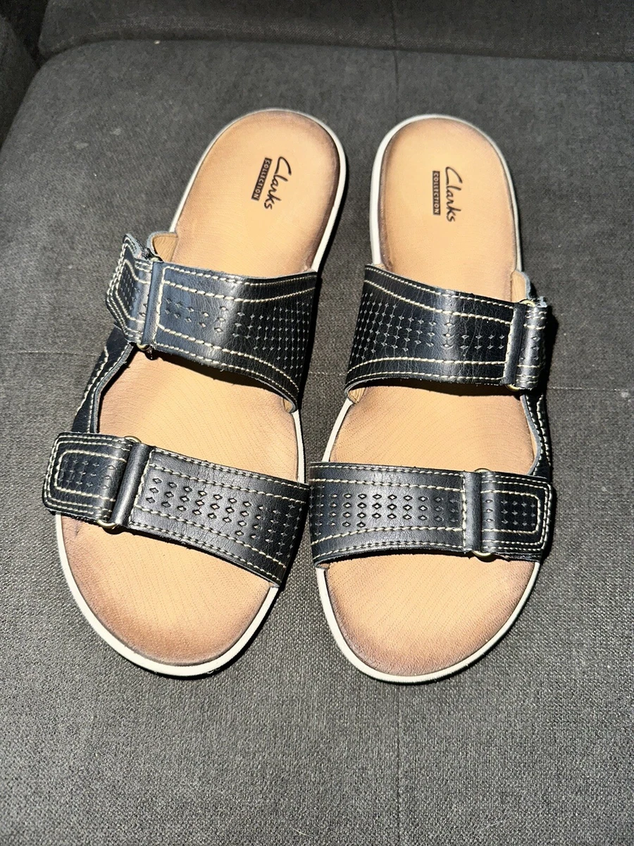 Clarks black Sandals Size 9 eBay