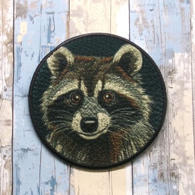 Raccoon Patch Iron-on Applique Nature Outdoor Badge Masked Animal Wildlife Decor