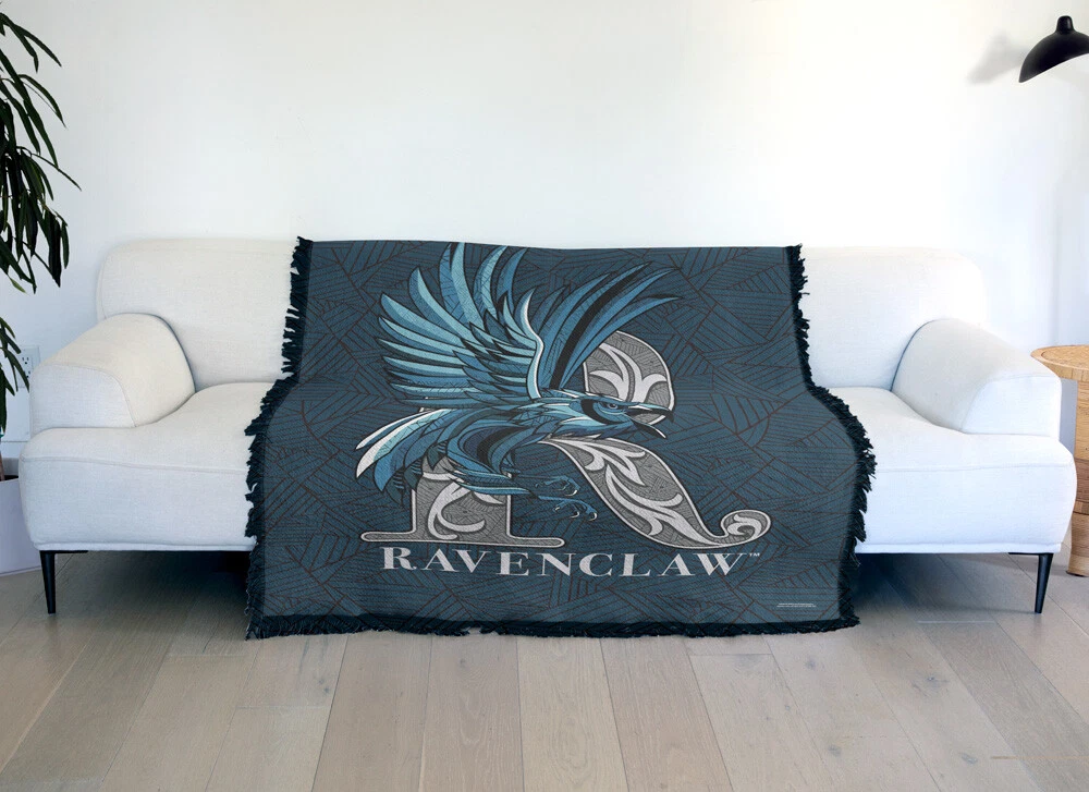 Harry Potter Blanket, 50"x60" Line Style Ravenclaw Woven Blend Throw