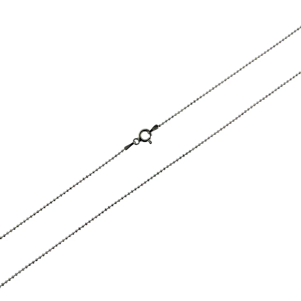 Collana palline in argento 925% catena catenina lunga uomo donna diametro mm.1,5 - Immagine 4 di 4