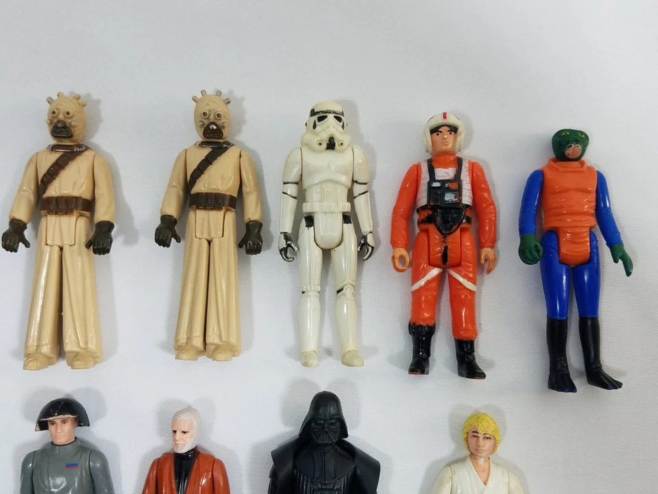 Star Wars Action Figure Lot of 14 Vader Luke Skywalker R2-D2 Obi Wan Hong Kong - Image 2 of 4