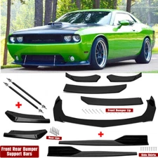 For Dodge Challenger Front Rear Bumper Lip Spoiler Splitter Body Kit Side Skirt