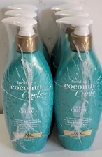 OGX Locking + Coconut Curls Air Dry Cream, 6 Ounce QTY 6