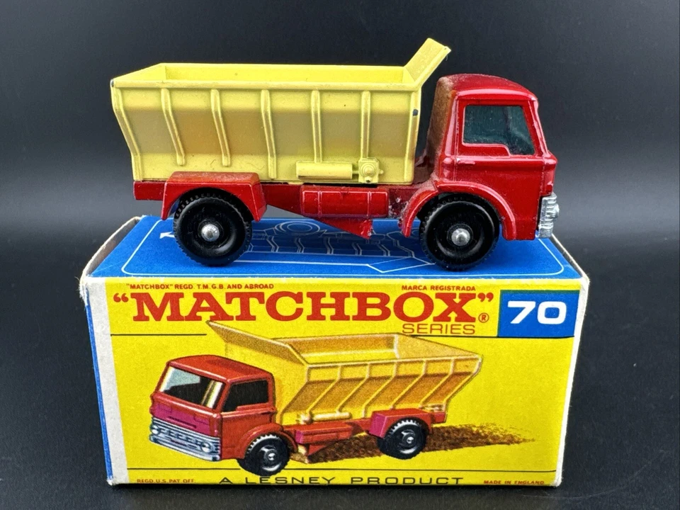 1968 Vintage Matchbox #70 RED GRIT SPREADER Original Box FREE SHIPPING Lesney - Image 4 of 4