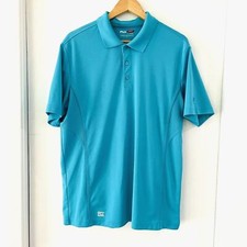 Fila Sport Performance Golf Short Sleeve Breathable Blue Mesh Men's Polo Size L