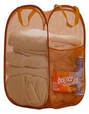 Premium Heavy-Duty Camel Mesh Pop-Up Clothes Laundry Hamper - 14"x14"x24" 