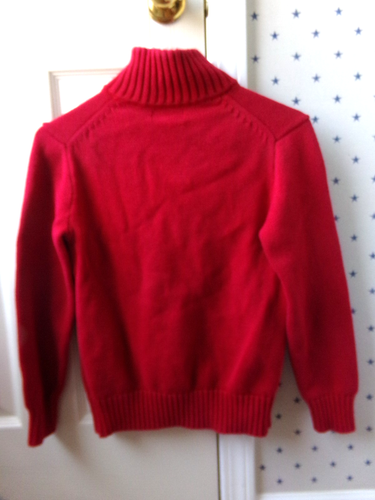FLAWS Boys Large L RALPH LAUREN 1/4 Zip RED Sweater Cotton 14-16 SNUG $85 POLO - Picture 21 of 21