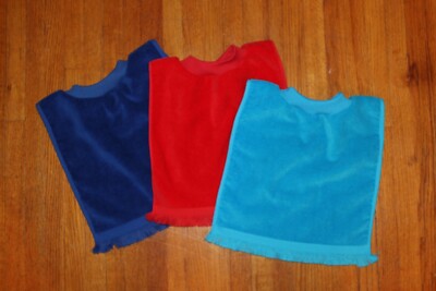 Baby Bibs made from Fingertip Towels - matching neck ribbing - many colors