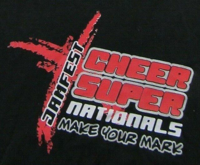 JAMFEST 2008 CHEER SUPER NATIONALS Cheerleading Black SS T Shirt Size S