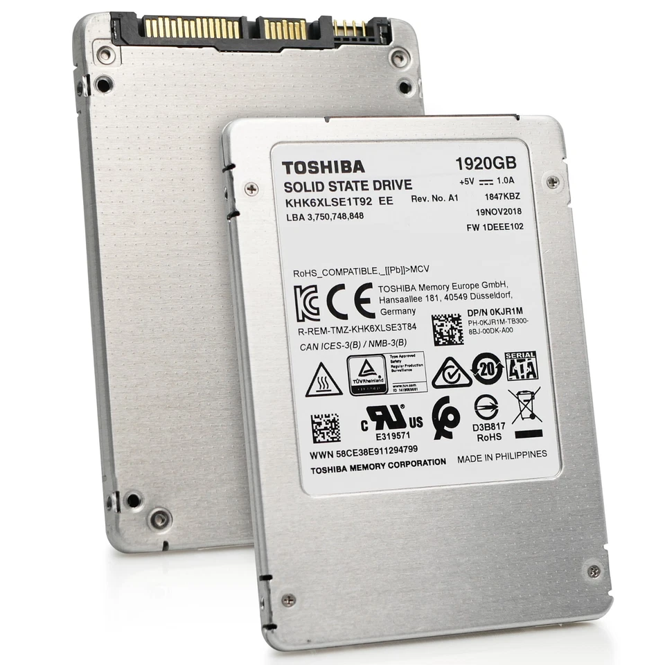 Toshiba HK6-DC 1,92TB ~2TB SATA 6Gb/s TLC 2,5 Zoll Rechenzentrum SSD - KHK6XLSE1T92