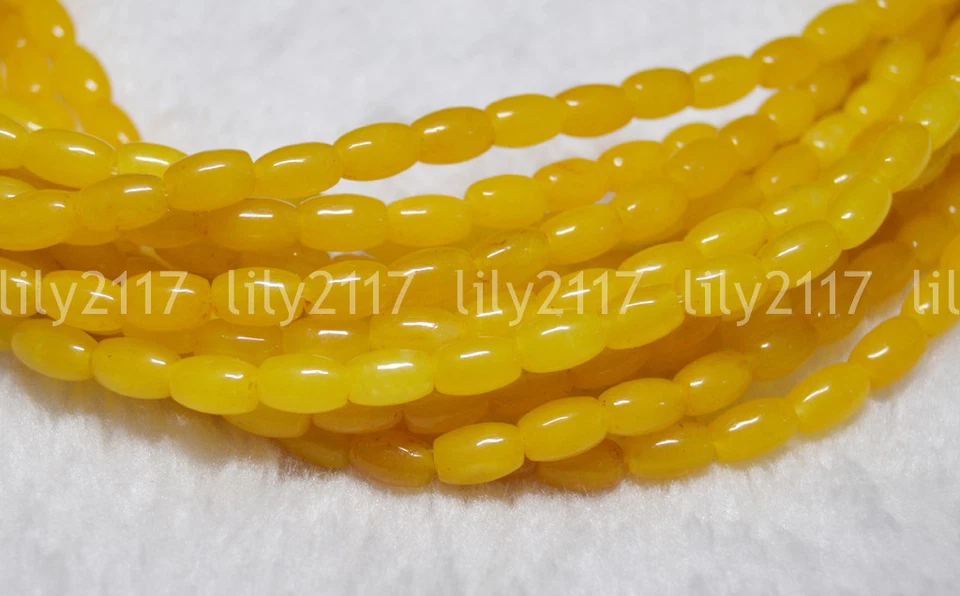 Atacado amarelo claro 5x8mm pedra preciosa topázio natural em forma de arroz contas soltas 15" - Imagem 3 de 4