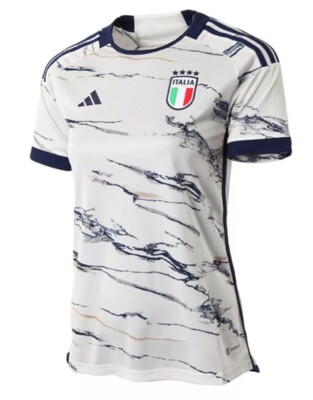Women Sz S - Adidas Italia Away White Soccer Tee FIGC Jersey HT1615 New
