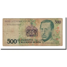 [#168683] Banknote, Brazil, 500 Cruzeiros on 500 Cruzados Novos, Undated (1990),