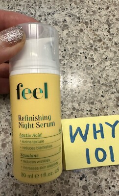 FEEL BEAUTY Refinishing Night Serum 1oz/30mL FULL SZ LACTIC ACID $58