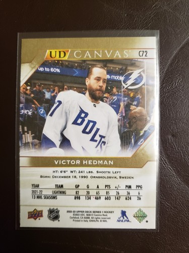 2022-23 Victor Hedman UD Canvas Upper Deck Series 1 Hockey Tampa Bay Lightning - Picture 2 of 2