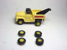 AURORA TJET TOW TRUCK COMPLETE YELLOW HUB  TIRE SET. FRONT SET  DUALLY REARS