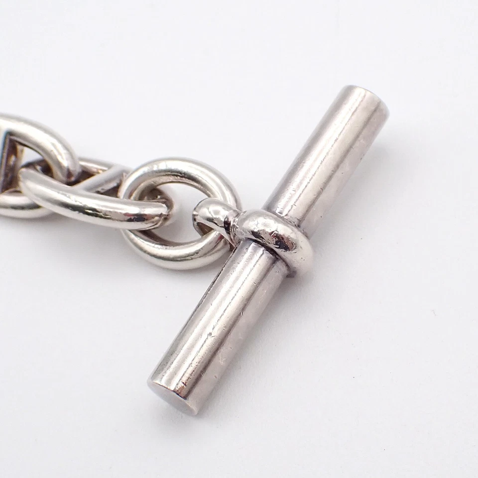 HERMES Chaine D'ancre GM Chain Bracelet Sterling Silver 12 Link Toggle 310LC541 - Image 4 of 4