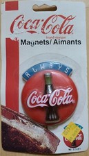 Vintage Coca Cola Button Fridge Magnet NOS 1995 No.51481