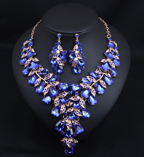 Women Crystal Bridal Wedding Jewelry Set Necklace Earrings Statement Party Gifts - Picture 57 of 72