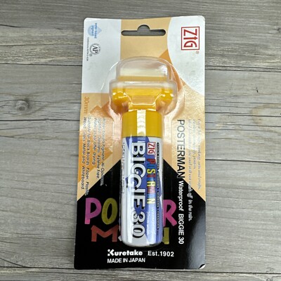 Zig Posterman Biggie 30 Chalk Marker Pen Whiteboard Jumbo 30mm Yellow