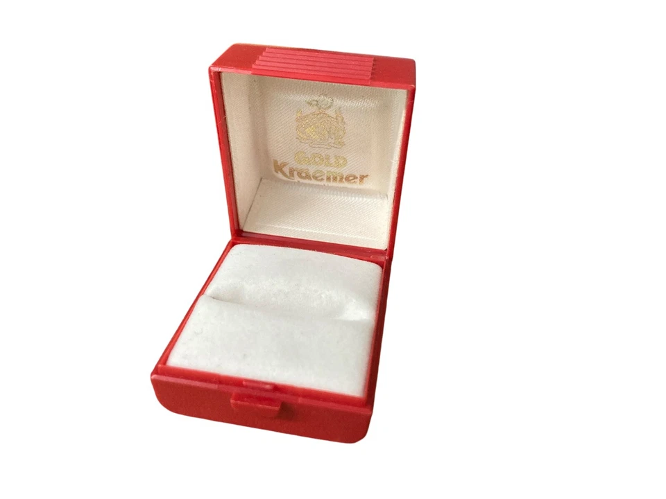 Ringschachtel von GOLD Kraemer Juweliere Vintage Rot Kunststoff Ringschatulle - Bild 3 von 4