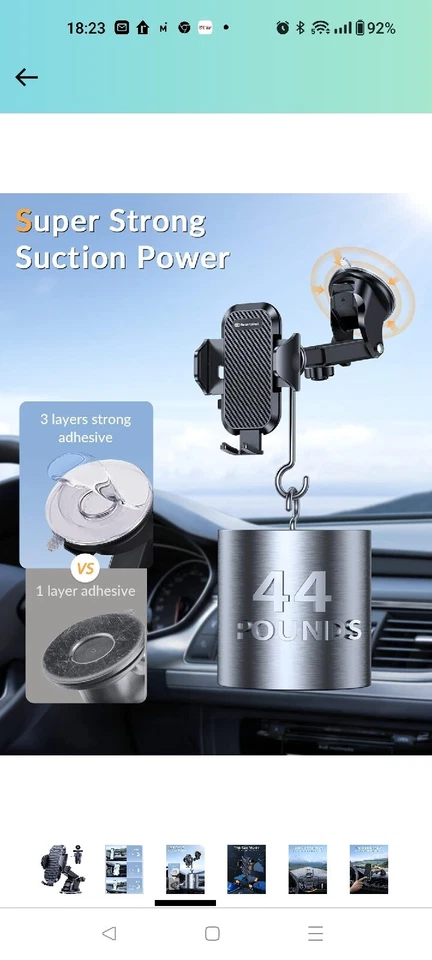 Cell Phone Holder for Car Dashboard Car Mount [4.0 Version & Ultra Stable]... - Image 3 of 4