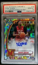 PSA 10 2024 Bowman Chrome U Derik Queen Auto Stealth Refractor #19 Pelicans SSP