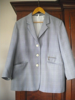 Norma Creation, Damen Blazer, Größe: 46, Grau/Schwarz, Hahnentritt, Business