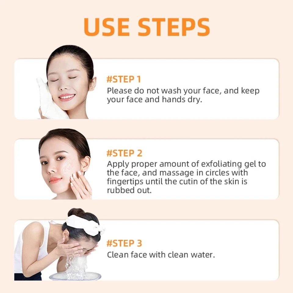 50g Orange Gel Dead Skin Remover Brightening Peeling Korean Skin Care Girls Gift - Image 4 of 4