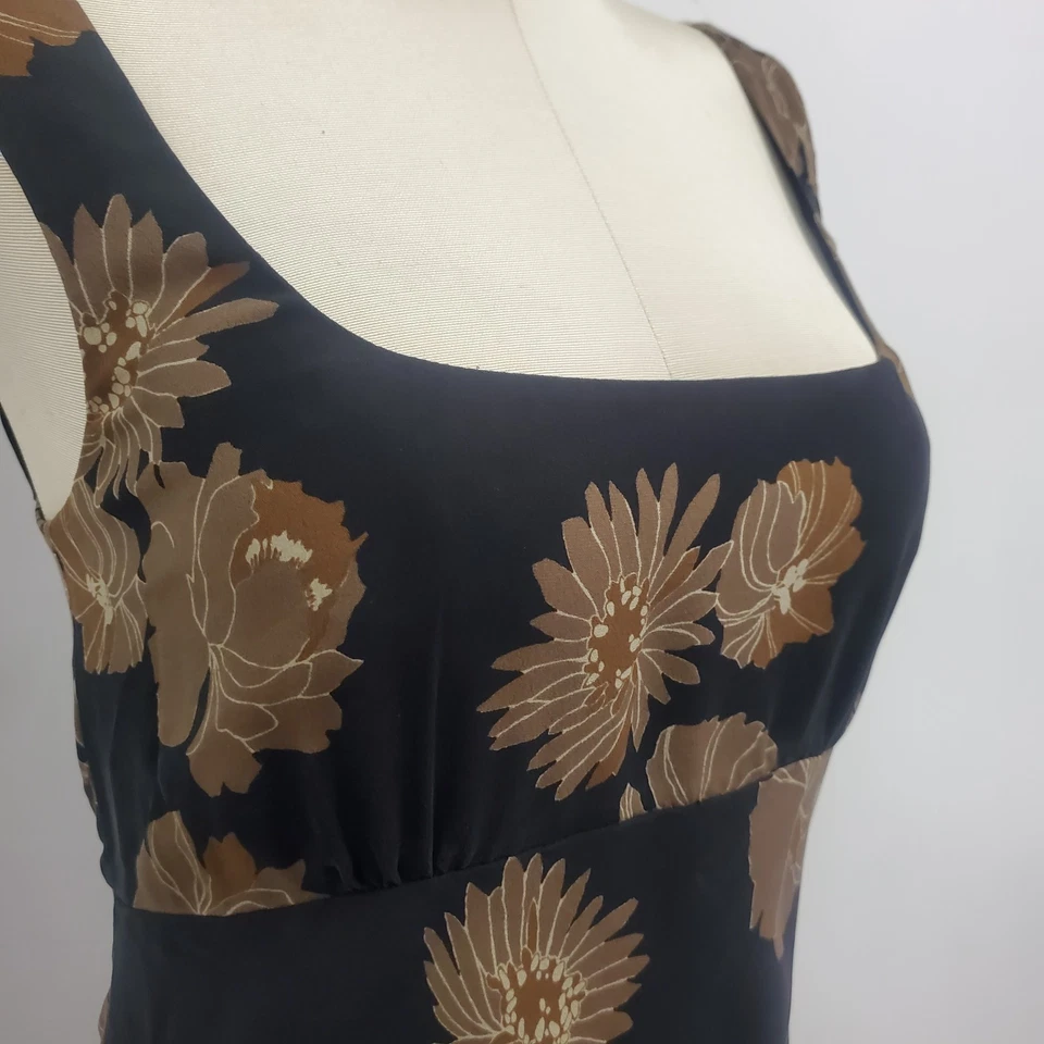 Vestido midi vintage J Crew para mujer Y2K babydoll de seda talla XS negro hada grunge Foto 2 de 4