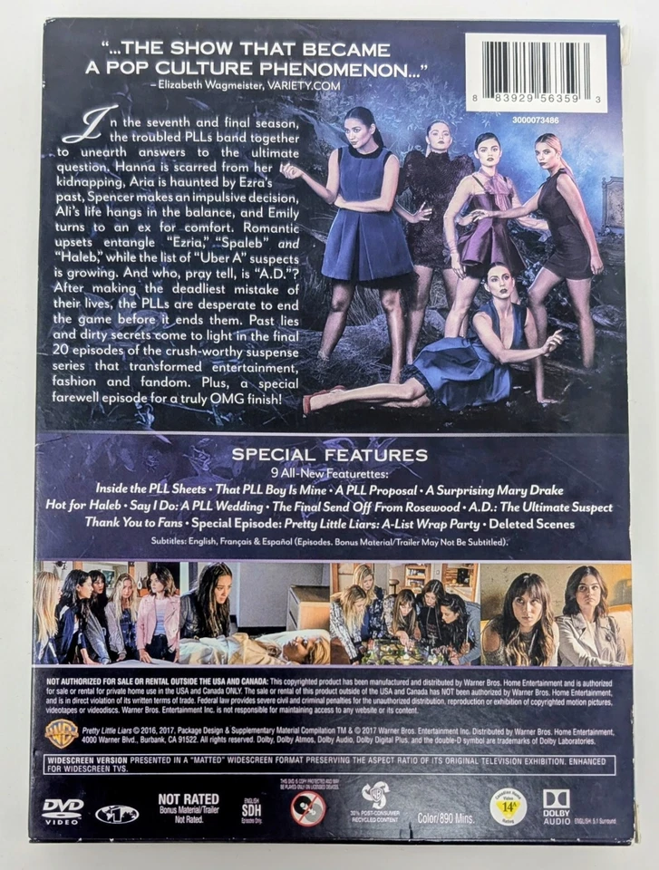 Pretty Little Liars: The Seventh and Final Season DVD (2016) - Region 1 - VG+ - Image 3 of 4