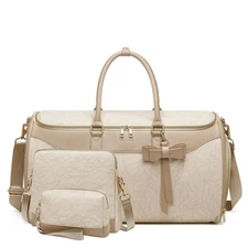 Garment Bags for Travel,Leather Convertible Garment Duffle Bag with Toiletry,...